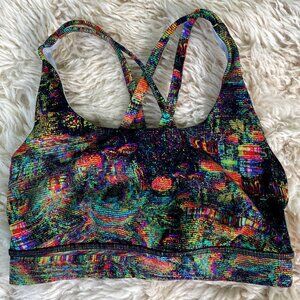 EUC Lululemon Energy Bra Glitch Tapestry Starlight Multi Women's 4 Small sports
